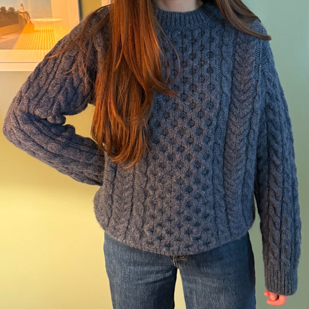 Vintage L.L. Bean Fisherman Sweater Navy 100% Wool